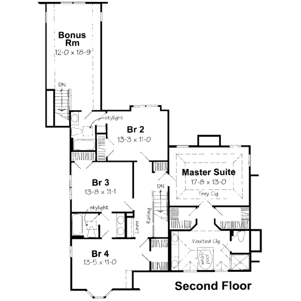 European Floor Plan - Upper Floor Plan #312-468
