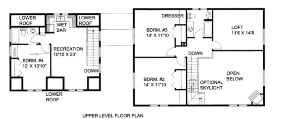 Bungalow Floor Plan - Upper Floor Plan #117-729