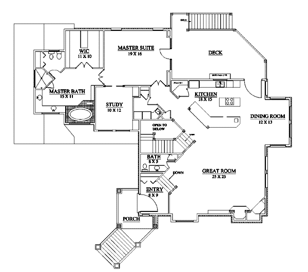 Home Plan - Traditional Floor Plan - Upper Floor Plan #5-219