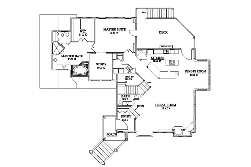 Traditional Style House Plan - 4 Beds 3.5 Baths 4236 Sq/Ft Plan #5-219 ...