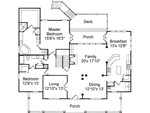 Southern Floor Plan - Main Floor Plan #37-225