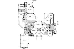 Floor Plan - Main Floor for Mediterranean House Plan #135-102 - 5 bed, 6.5 bath