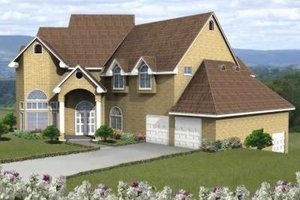 European Exterior - Front Elevation Plan #1-924