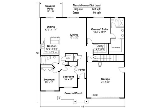 Floor Plan - Other Floor for Traditional House Plan #124-822 - 3 bed, 2 bath