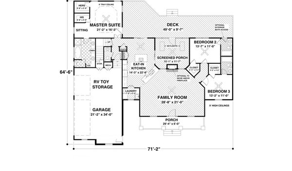 Traditional Floor Plan - Main Floor Plan #56-636