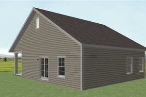 Exterior - Rear Elevation for Country House Plan #44-191 - 2 bed, 1 bath