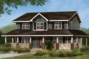 Home Plan - Country Exterior - Front Elevation Plan #427-3