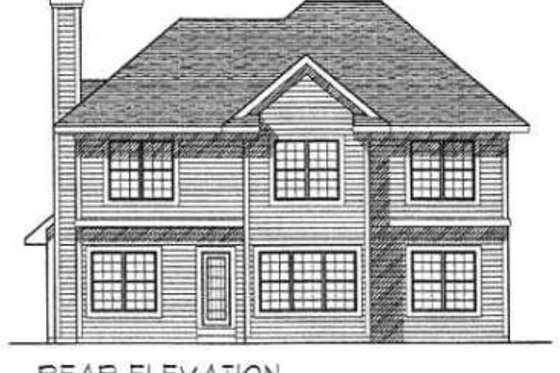 Exterior - Rear Elevation for Traditional House Plan #70-352 - 4 bed, 2.5 bath