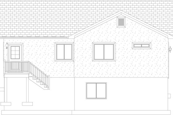 Exterior - Rear Elevation 1 for Traditional House Plan #1060-54 - 4 bed, 3 bath