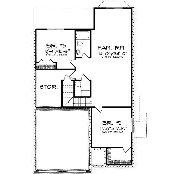 Traditional Floor Plan - Lower Floor Plan #70-661