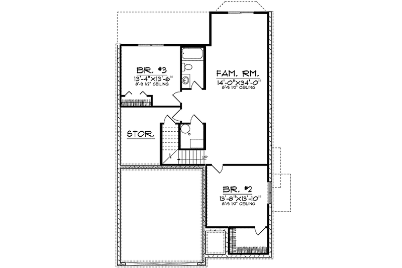 Home Plan - Floor Plan - Lower Floor for Traditional House Plan #70-661 - 3 bed, 2.5 bath