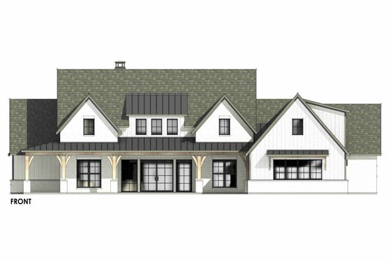 Exterior - Front Elevation 5 for Farmhouse House Plan #1096-38 - 4 bed, 3.5 bath