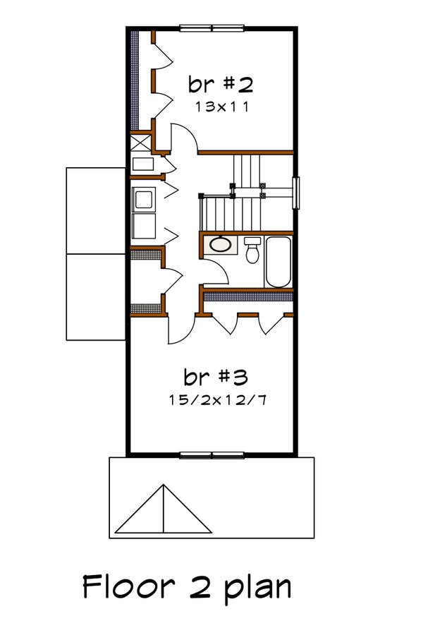House Plan Design - Cottage Floor Plan - Upper Floor Plan #79-152