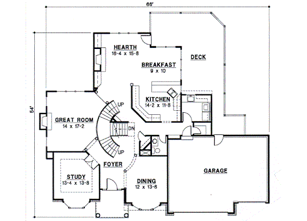 European Style House Plan - 4 Beds 3.5 Baths 3382 Sq/Ft Plan #67-588 ...