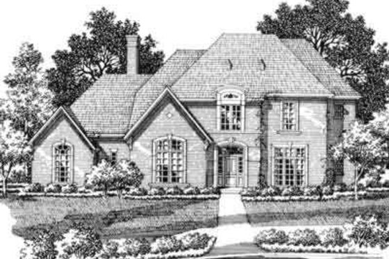 Exterior - Front Elevation for European House Plan #141-115 - 5 bed, 4.5 bath