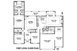 Floor Plan - Main Floor for European House Plan #81-1120 - 4 bed, 3.5 bath