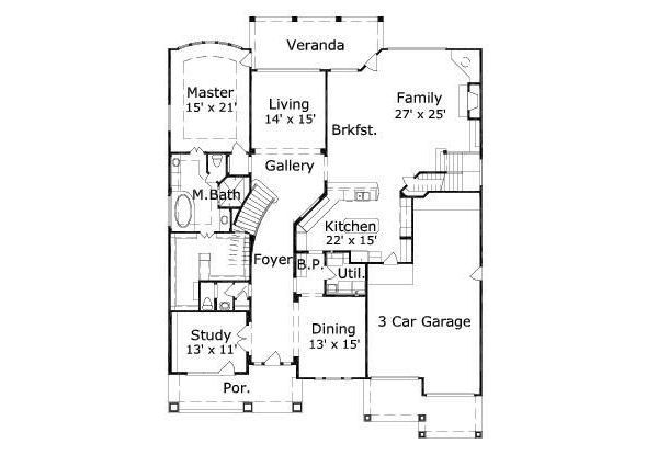 European Floor Plan - Main Floor Plan #411-225