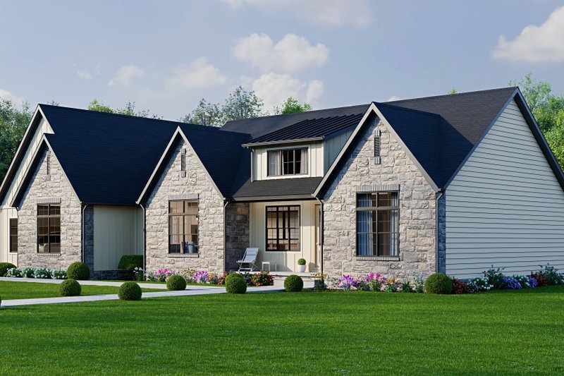 Architectural House Design - Exterior - Front Elevation 3 for Country House Plan #1089-23 - 3 bed, 2 bath