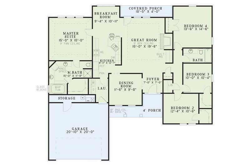 House Design - Floor Plan - Main Floor for Traditional House Plan #17-158 - 4 bed, 2 bath