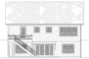 Exterior - Rear Elevation for Ranch House Plan #901-157 - 3 bed, 2.5 bath