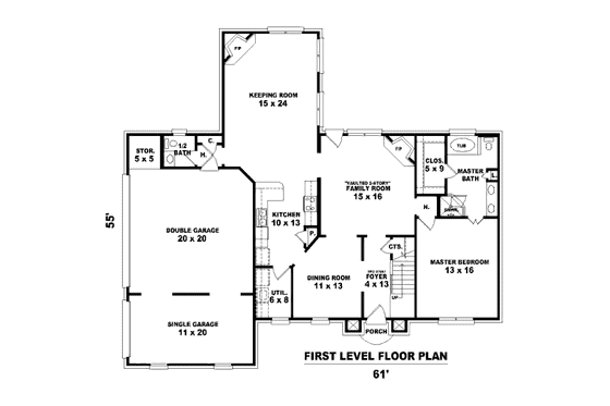 Floor Plan - Main Floor for European House Plan #81-13700 - 5 bed, 3.5 bath