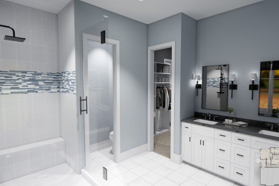Interior - Master Bathroom for Farmhouse House Plan #51-1221 - 4 bed, 3 bath