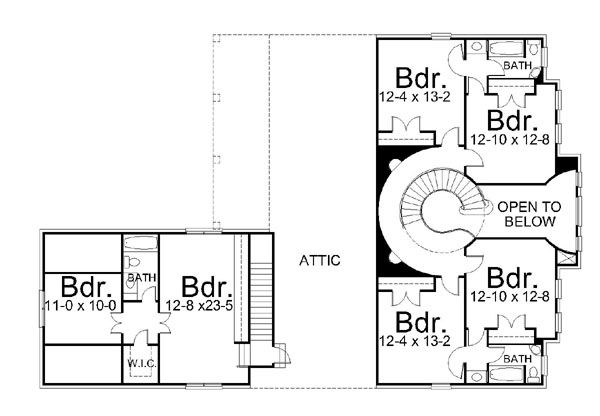 Home Plan - Classical Floor Plan - Upper Floor Plan #119-253