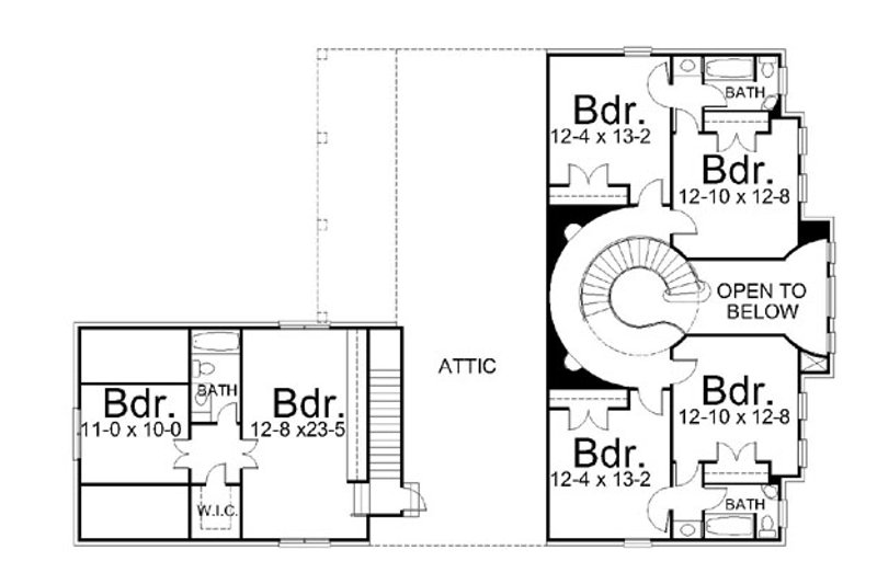 Home Plan - Floor Plan - Upper Floor for Classical House Plan #119-253 - 5 bed, 3.5 bath