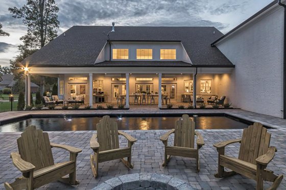 Exterior - Rear Elevation for Country House Plan #119-216 - 4 bed, 3.5 bath