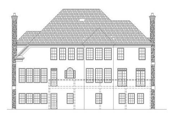 Exterior - Rear Elevation for European House Plan #119-331 - 4 bed, 4 bath