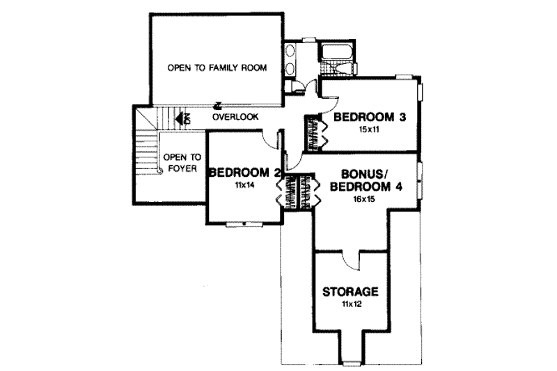 Dream House Plan - Floor Plan - Upper Floor for European House Plan #56-174 - 4 bed, 2.5 bath
