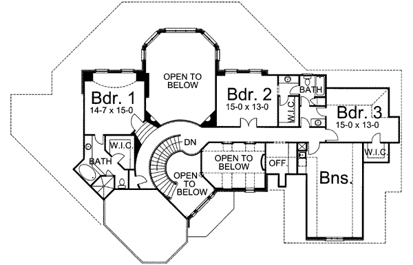 European Floor Plan - Upper Floor Plan #119-123