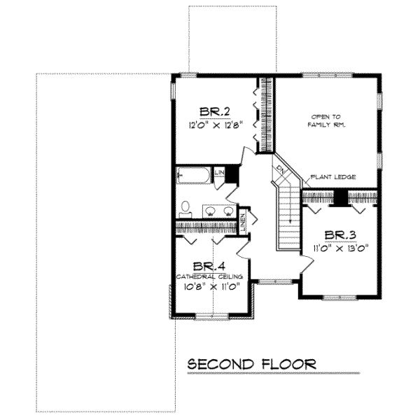 Dream House Plan - Traditional Floor Plan - Upper Floor Plan #70-397