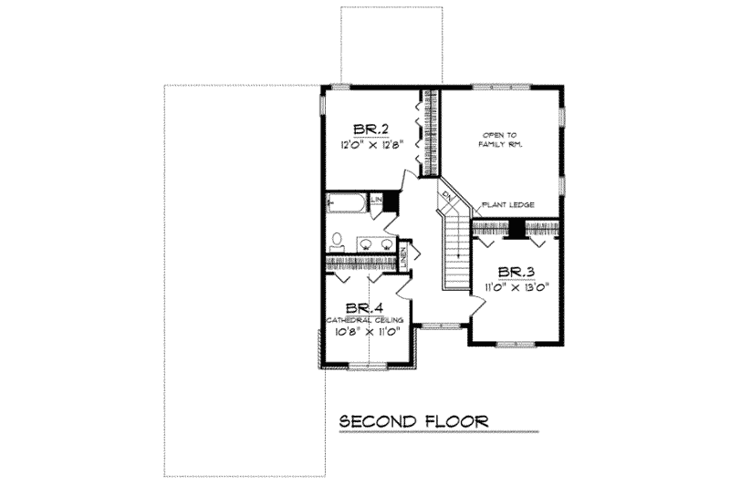 House Plan Design - Floor Plan - Upper Floor for Traditional House Plan #70-397 - 4 bed, 2.5 bath