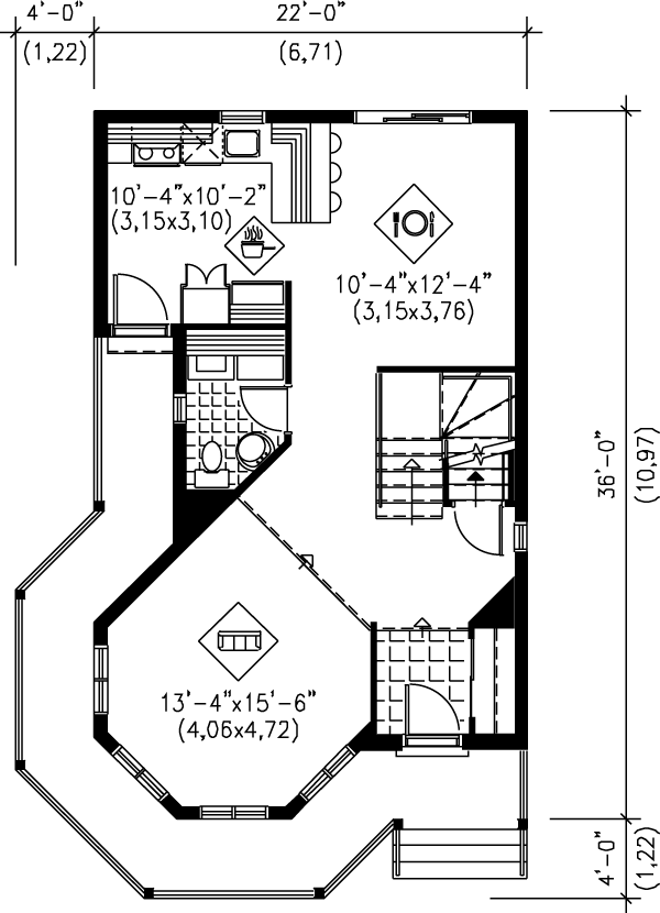 Victorian Floor Plan - Main Floor Plan #25-2028