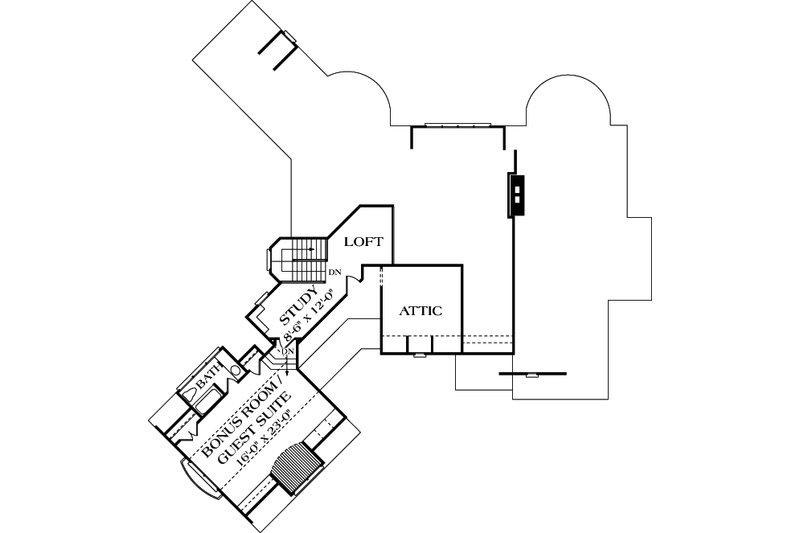 Architectural House Design - European style house plan, upper level floor plan