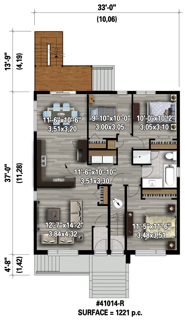Contemporary Floor Plan - Main Floor Plan #25-4548