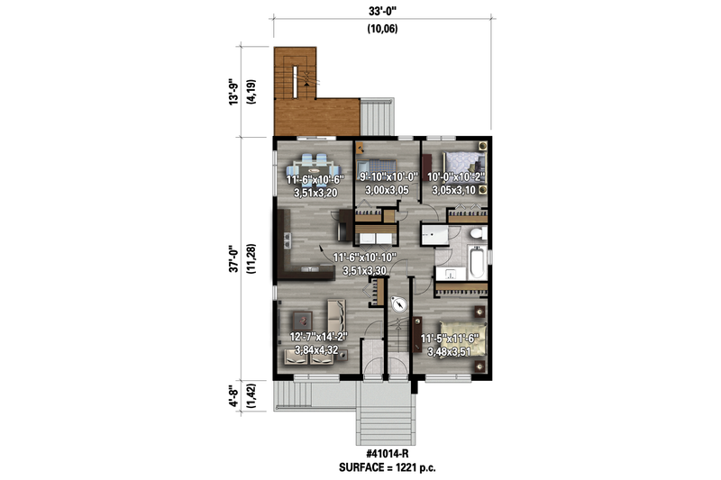 Architectural House Design - Floor Plan - Main Floor 1 for Contemporary House Plan #25-4548 - 9 bed, 3 bath