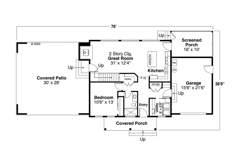 Home Plan - Floor Plan - Main Floor for Traditional House Plan #124-1312 - 3 bed, 2 bath