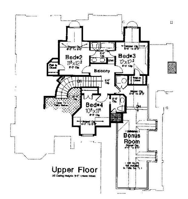 Colonial Floor Plan - Upper Floor Plan #310-722