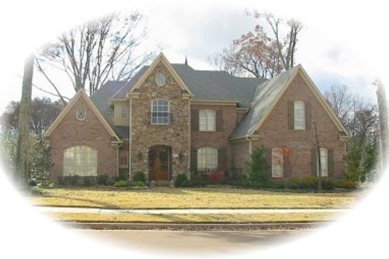 Exterior - Front Elevation for European House Plan #81-409 - 5 bed, 4 bath