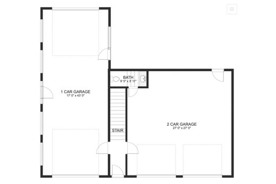 Floor Plan - Main Floor for Modern House Plan #1060-117 - 1 bed, 1.5 bath