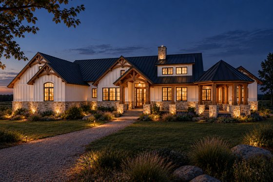 Exterior - Front Elevation 6 for Country House Plan #80-231 - 4 bed, 2.5 bath