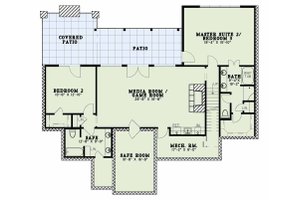Floor Plan - Lower Floor for Craftsman House Plan #17-2595 - 4 bed, 5 bath