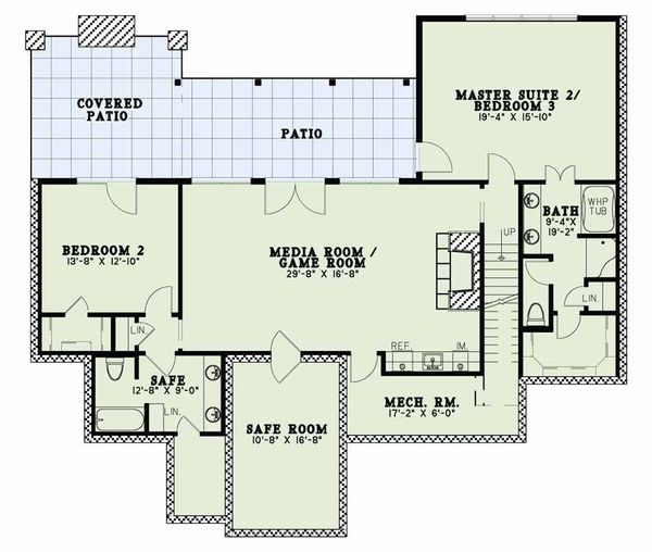 Craftsman Floor Plan - Lower Floor Plan #17-2595
