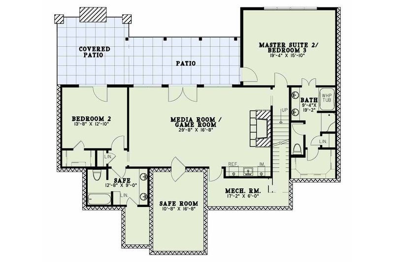 Architectural House Design - Floor Plan - Lower Floor for Craftsman House Plan #17-2595 - 4 bed, 5 bath