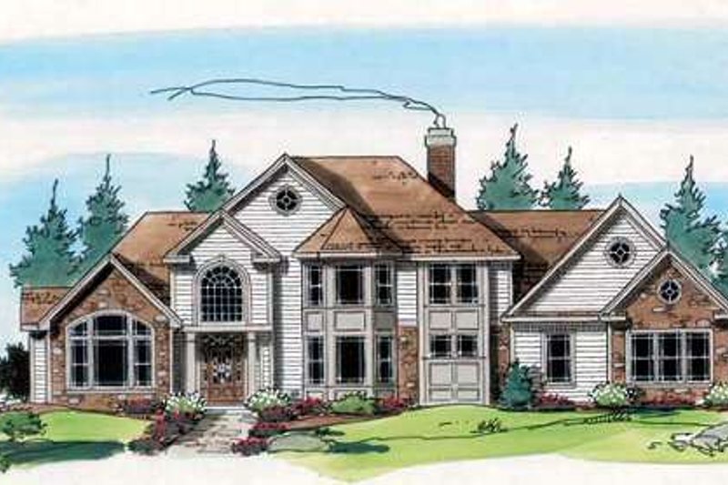 Country Style House Plan - 4 Beds 4 Baths 4054 Sq/Ft Plan #312-635