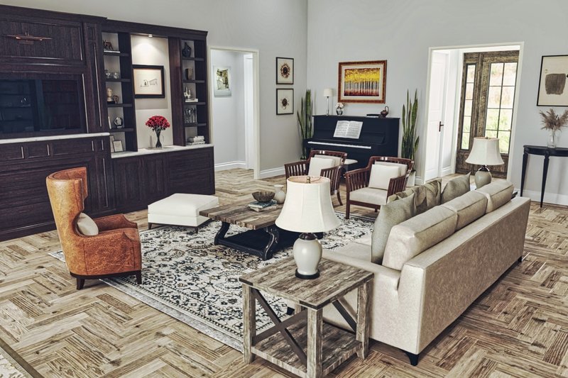 House Design - Interior - Family Room 1 for Craftsman House Plan #54-591 - 3 bed, 2.5 bath