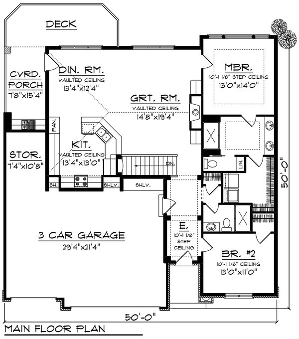 Craftsman Floor Plan - Main Floor Plan #70-1534