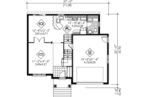 Floor Plan - Main Floor for Contemporary House Plan #25-2164 - 4 bed, 1.5 bath